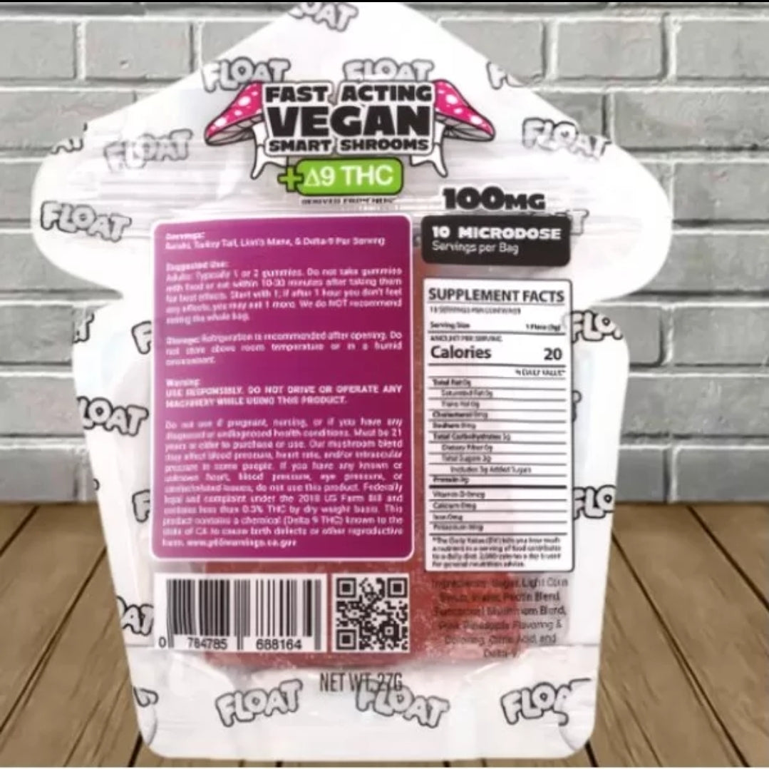 Float Smart Shrooms + D9 Gummies Trippy Hippy DoughMain