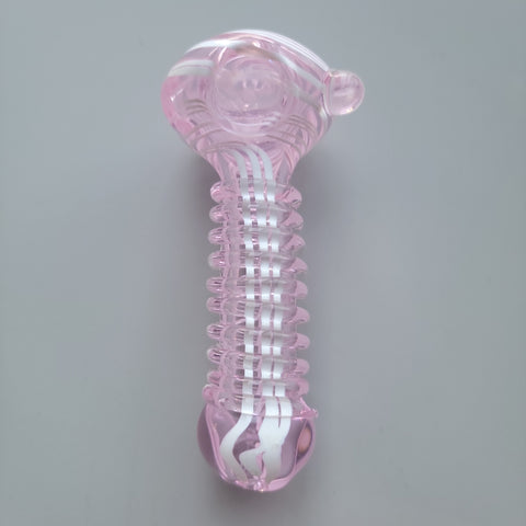 THICK PINK AND PIPE WITH CLEAR SWIRL WRAP