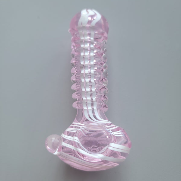 THICK PINK AND PIPE WITH CLEAR SWIRL WRAP