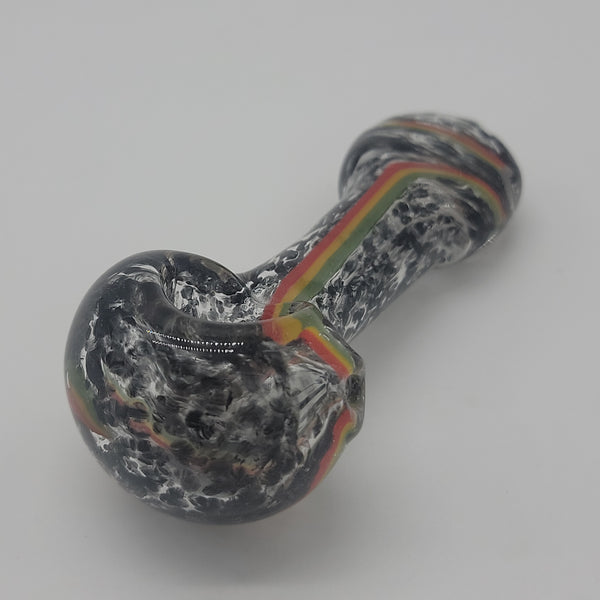 Black Frit w/ Rasta Swirl Hand Pipe