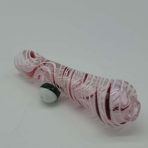 Pink Chillum w/ White Swirl