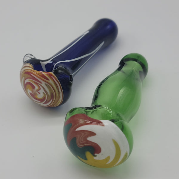 Color Glass with Reversal Head Hand Pipe