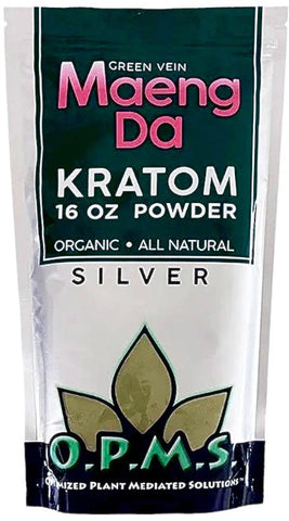 O.P.M.S. Silver Kratom Powder - Green Vein Maeng Da