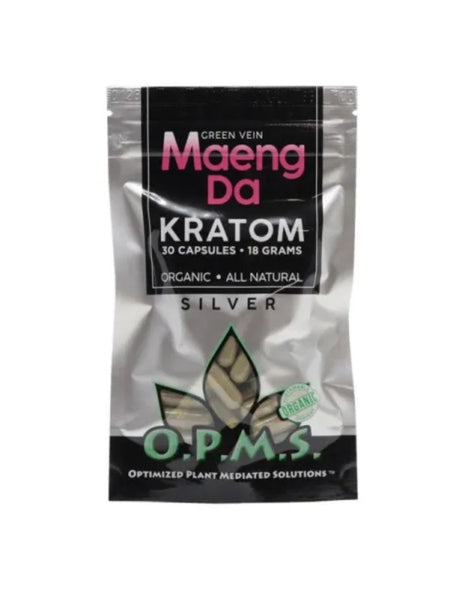 O.P.M.S. Silver Kratom Capsules - Green Vein Maeng Da