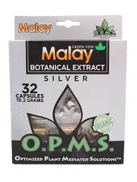 O.P.M.S. Silver Kratom Capsules - Green Vein Malay (Box)