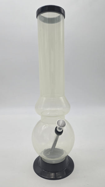 REPUBLIC ACRYLIC WATER PIPE - BUBBLE 12" x 2" w/ FIXED BOWL