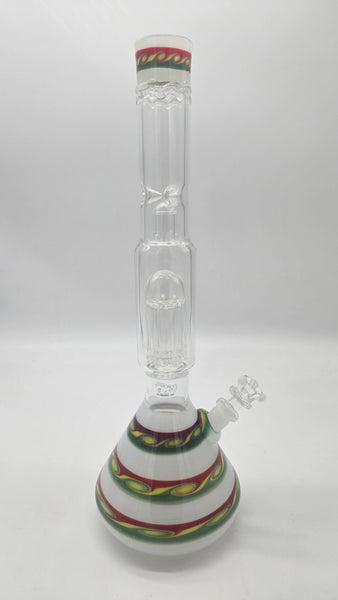 HVY GLASS BEAKER INSIDE OUT 38mm CH45 w/ 8 Tree Perc & WAVE ART
