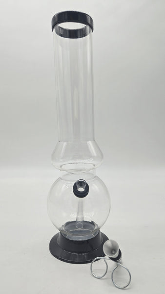 REPUBLIC ACRYLIC WATER PIPE - BUBBLE 12" x 2" w/ PULL BOWL