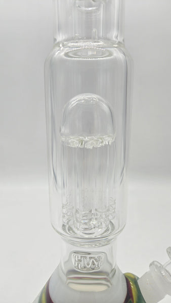 HVY GLASS BEAKER INSIDE OUT 38mm CH45 w/ 8 Tree Perc & WAVE ART