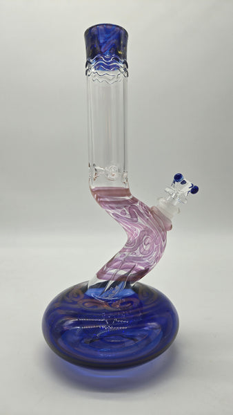 HVY GLASS BUBBLE BENT NECK 10" - COILED