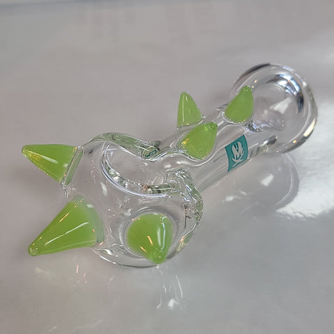 Mathematix Infamous Clear w/slyme spikes hand pipe