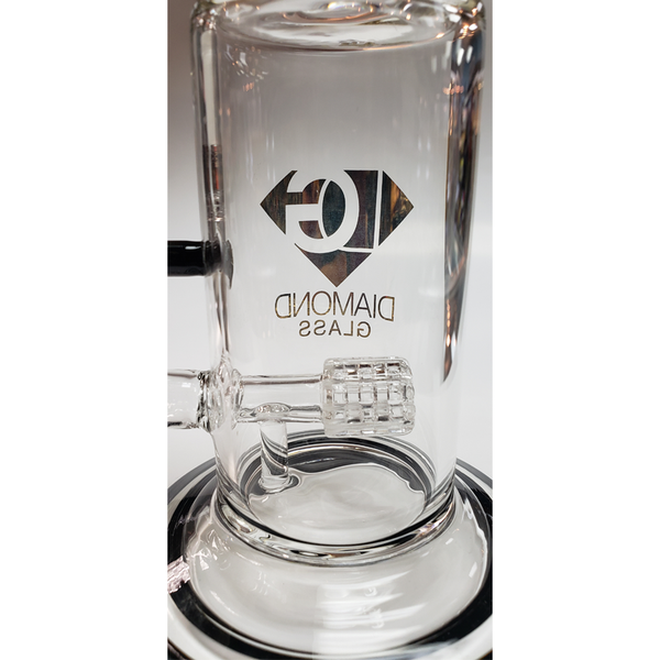 Diamond Glass Stemless Water Pipe w/Barrel Perc
