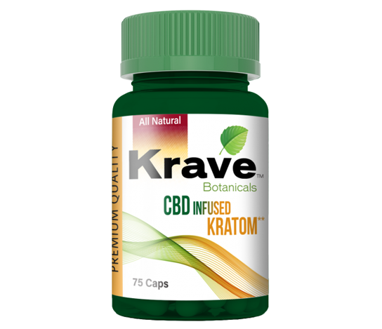 KRAVE BOTANICALS CBD INFUSED KRATOM CAPSULES